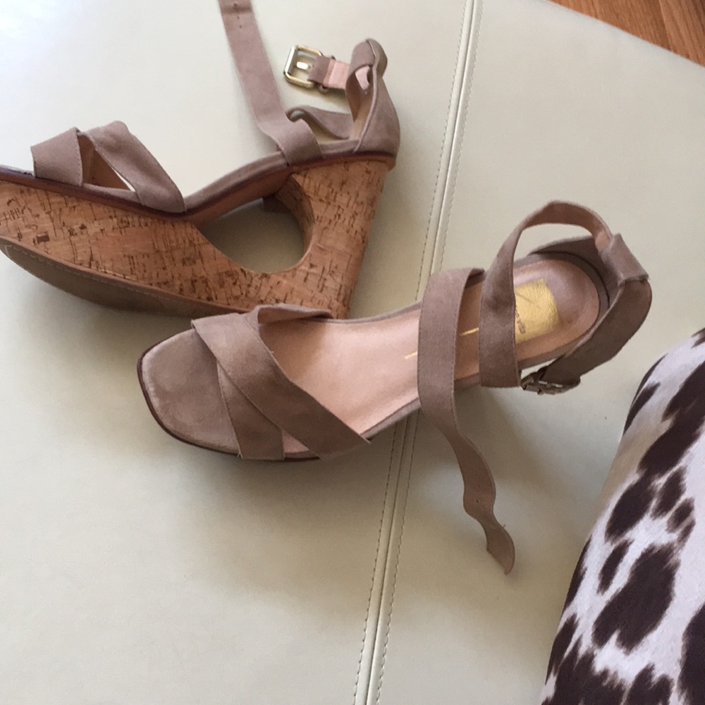 Dolce vita Suede strap platform wedge cork sandal